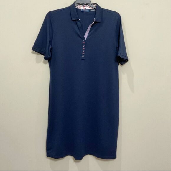SAINT JAMES Marine Polo Dress Sz 16 Navy Short Sleeve Preppy Casual - Picture 1 of 7